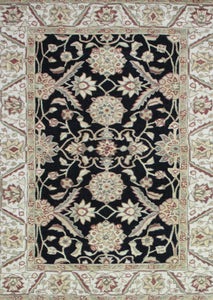 Black and Rust Indian Tufted rug